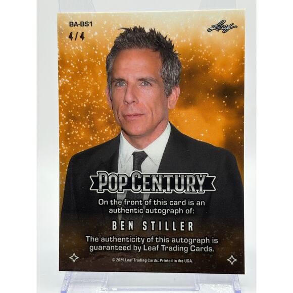 2025 Leaf Pop Century Ben Stiller Blue Shimer Auto 4/4 SP Meet Parents Zoolander - Picture 2 of 2